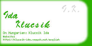 ida klucsik business card